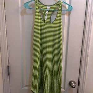 Asymmetrical green tank dress